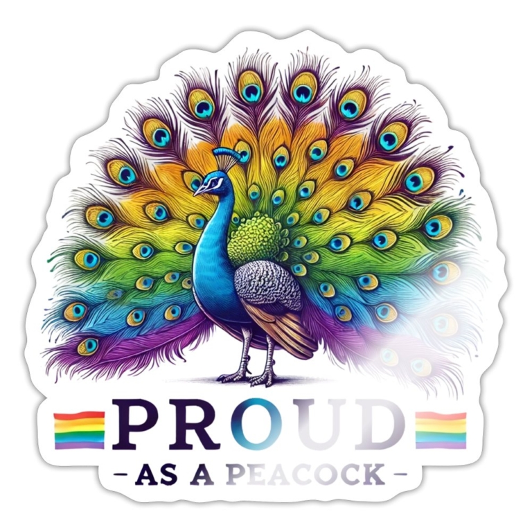 proud-as-a-peacock-sticker-weiss-glaenzend