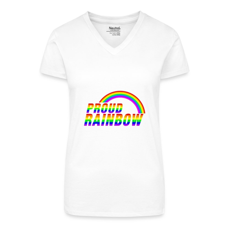 proud-rainbow-bio-frauen-t-shirt-mit-v-ausschnitt-weiss
