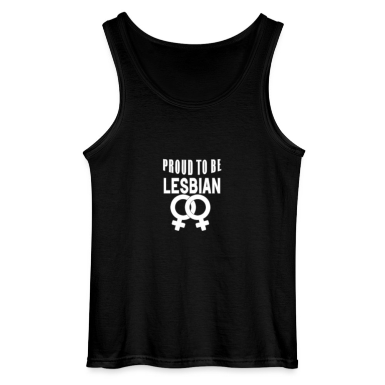proud-to-be-lesbian-gildan-maenner-tank-top-schwarz