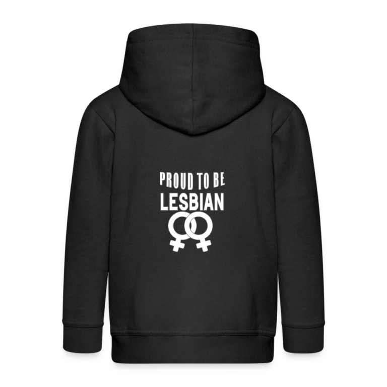 proud-to-be-lesbian-kinder-premium-kapuzenjacke-schwarz