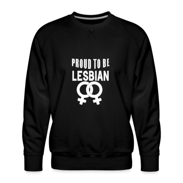 proud-to-be-lesbian-maenner-premium-pullover-schwarz