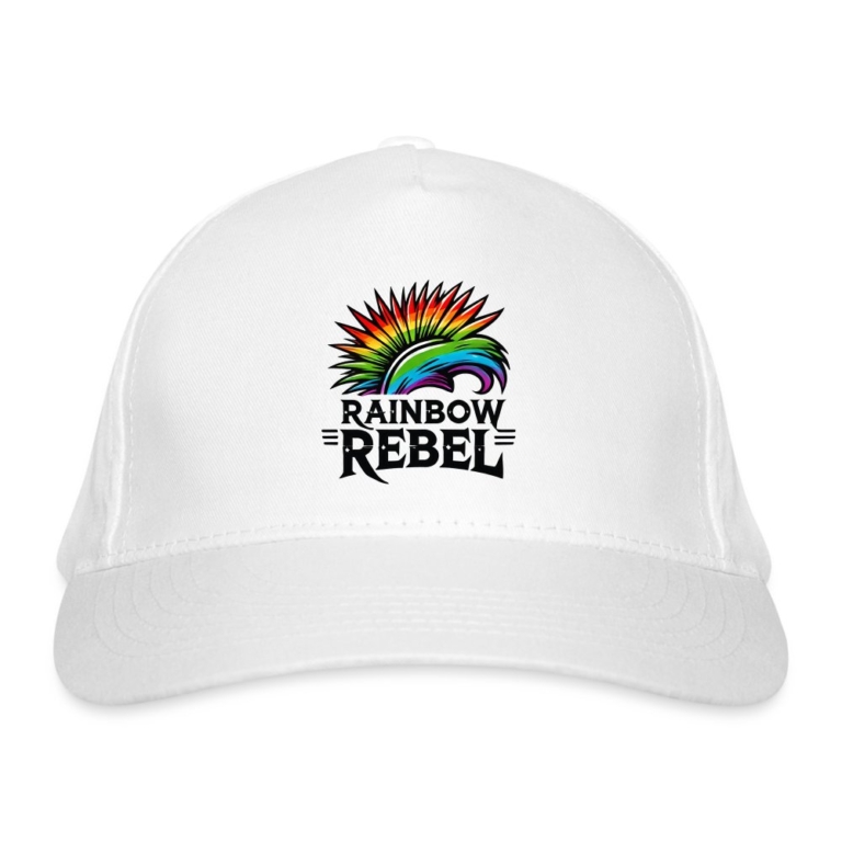 rainbow-rebel-bio-baseballkappe-weiss
