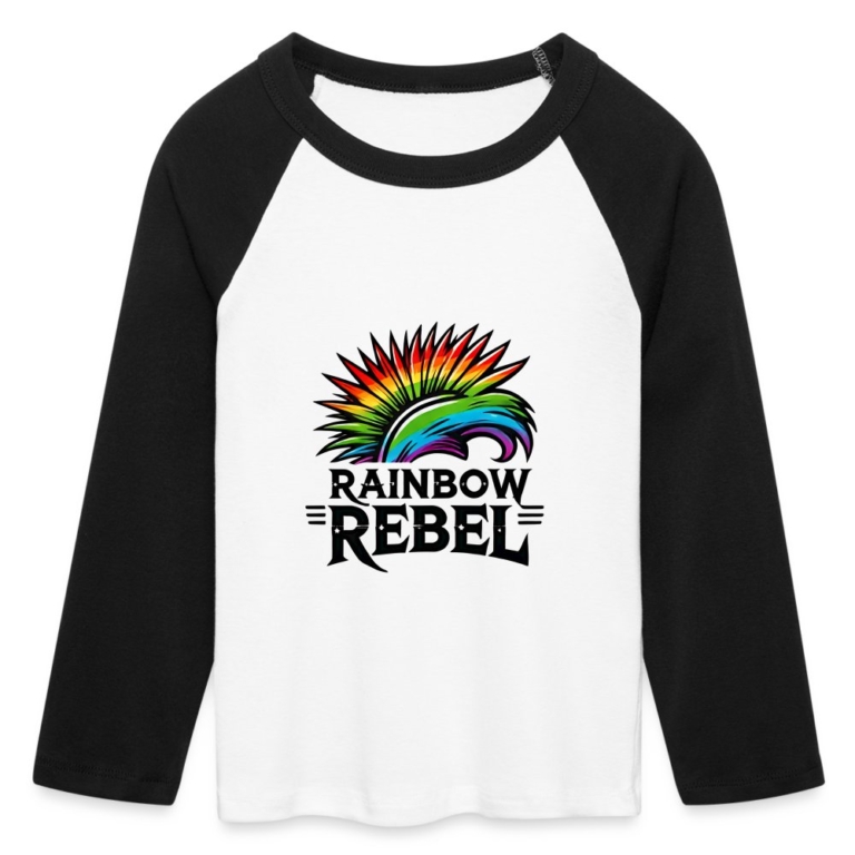 rainbow-rebel-cropped-frauen-baby-tee-mit-34-aermel-weiss-schwarz