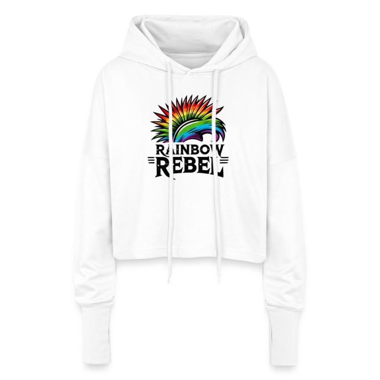 rainbow-rebel-cropped-frauen-hoodie-weiss