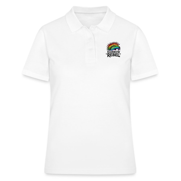 rainbow-rebel-frauen-polo-shirt-weiss