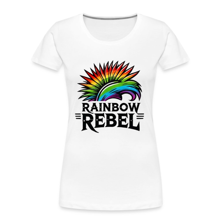 rainbow-rebel-frauen-premium-bio-t-shirt-weiss