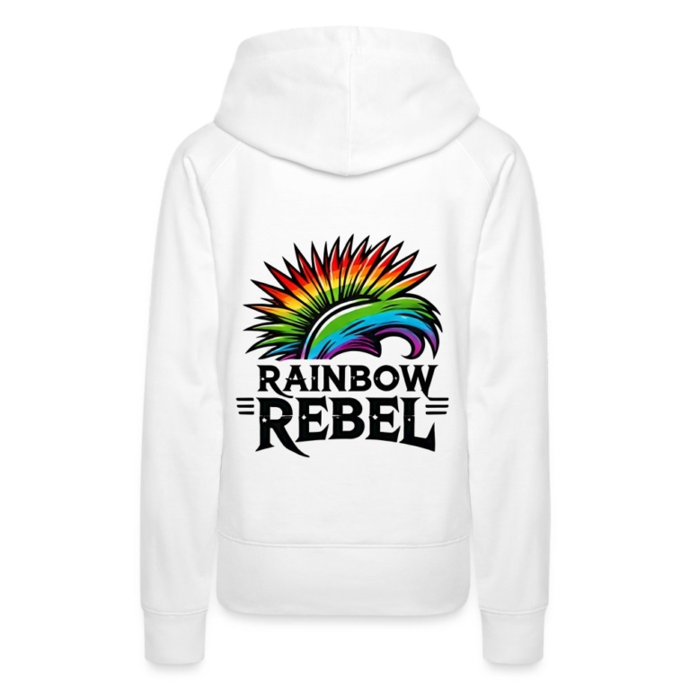rainbow-rebel-frauen-premium-hoodie-weiss