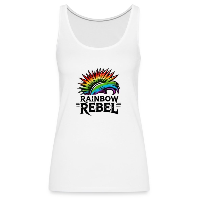 rainbow-rebel-frauen-premium-tank-top-weiss