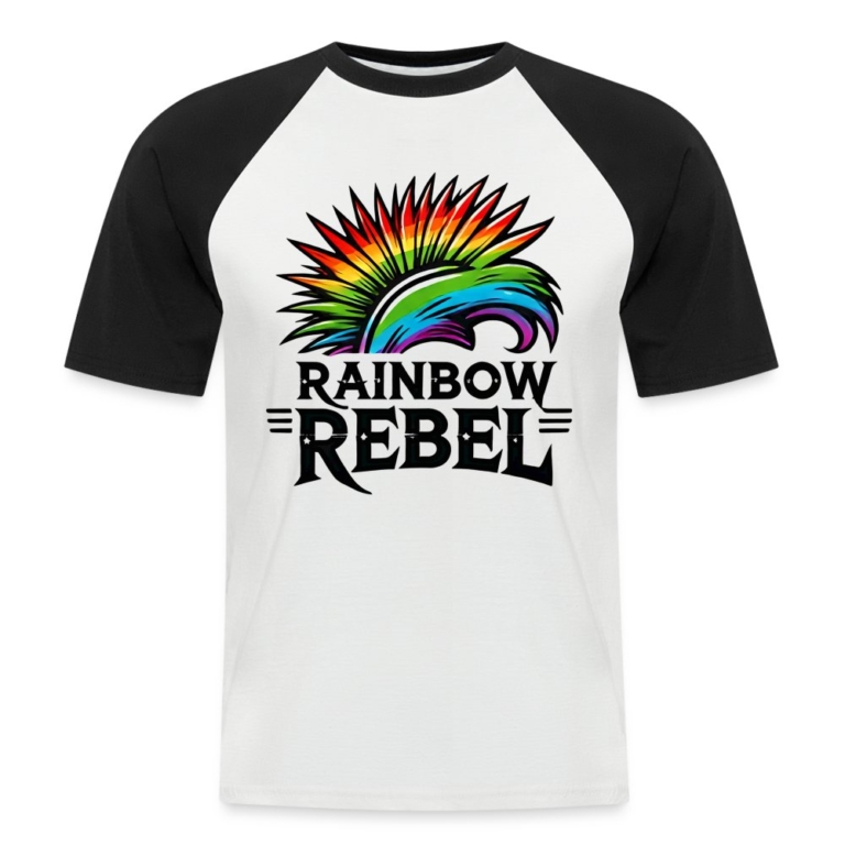 rainbow-rebel-maenner-baseball-t-shirt-weiss-schwarz