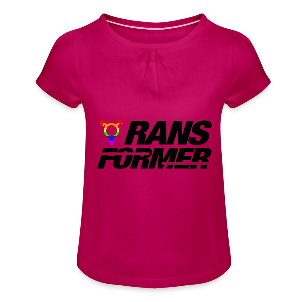 Ransformer Gyphe as T - Mädchen-T-Shirt mit Raffungen Fuchsia