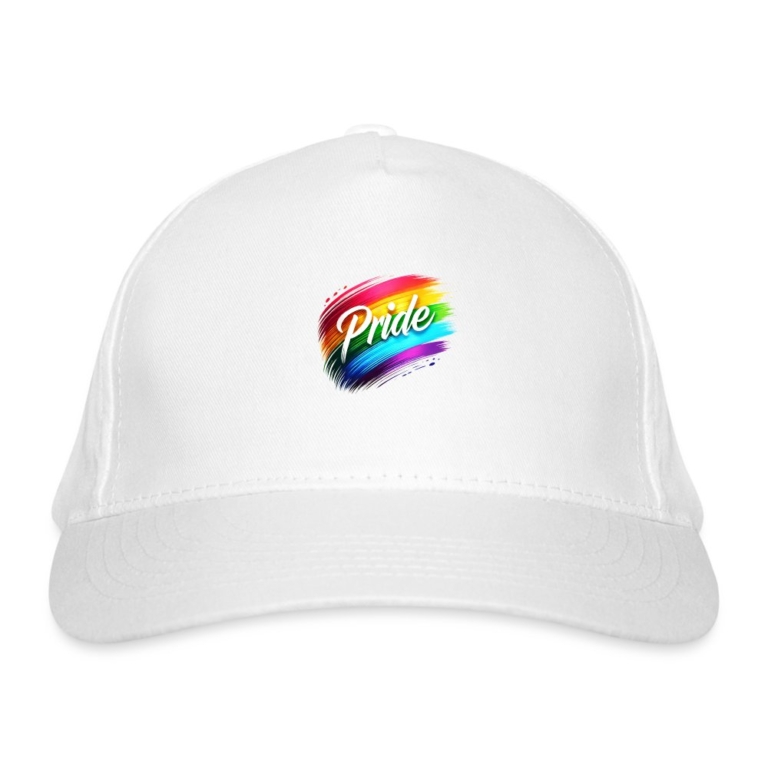 regenbogen-pinselstrich-bio-baseballkappe-weiss
