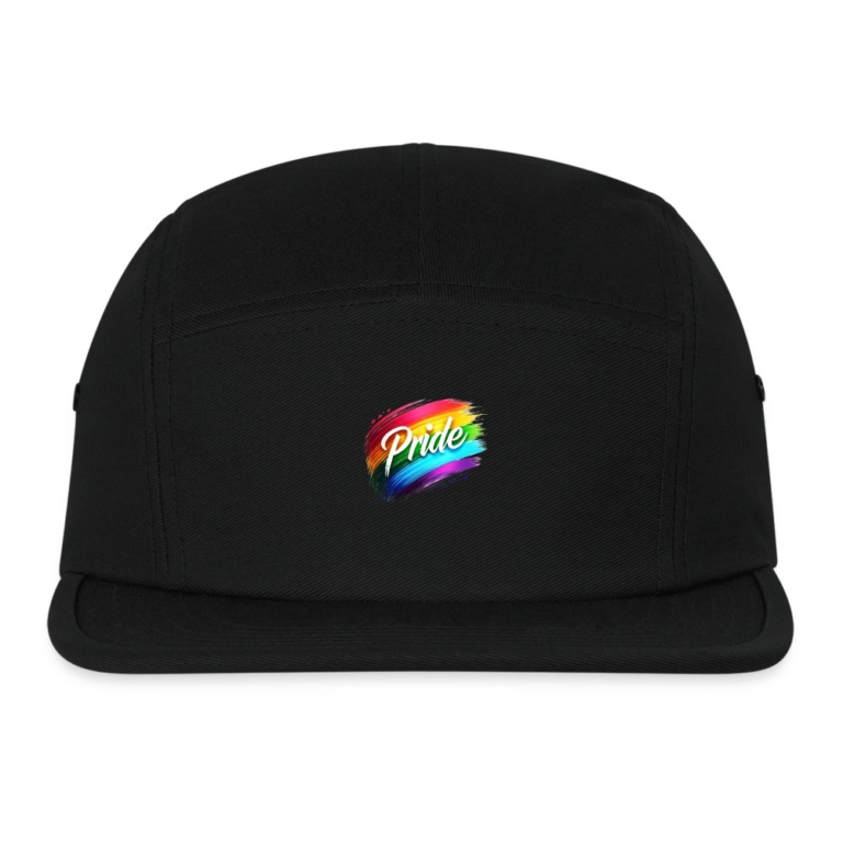 regenbogen-pinselstrich-canvas-camper-cap-schwarz