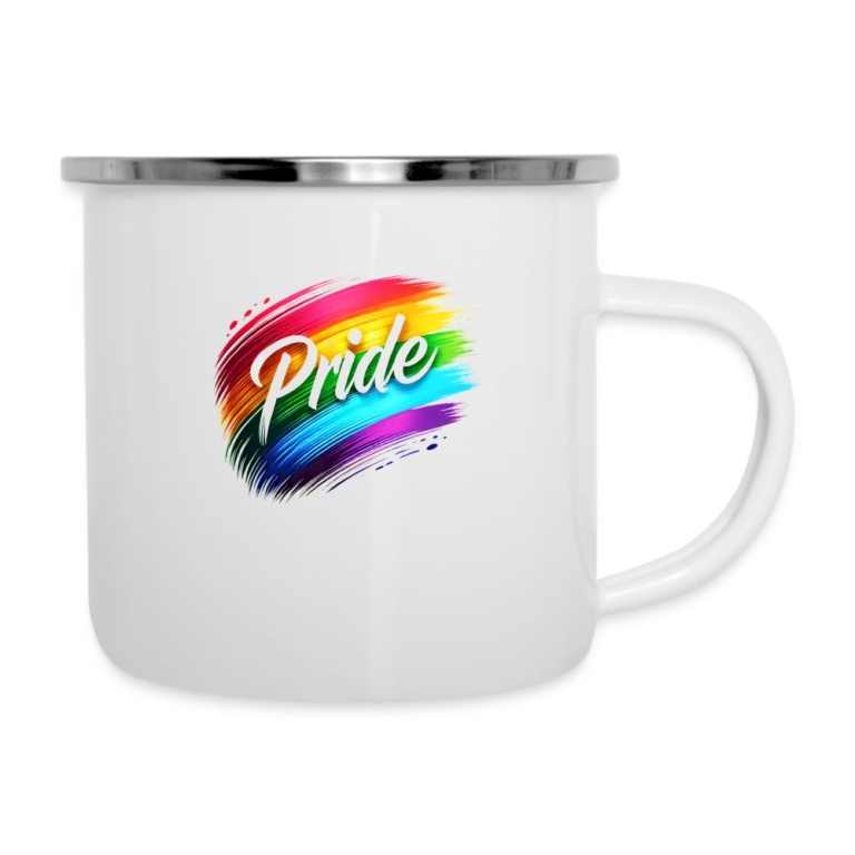 regenbogen-pinselstrich-emaille-tasse-weiss