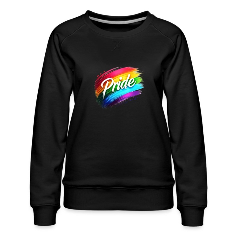 regenbogen-pinselstrich-frauen-premium-pullover-schwarz
