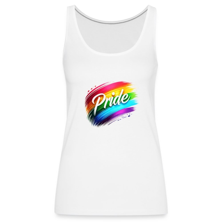 regenbogen-pinselstrich-frauen-premium-tank-top-weiss