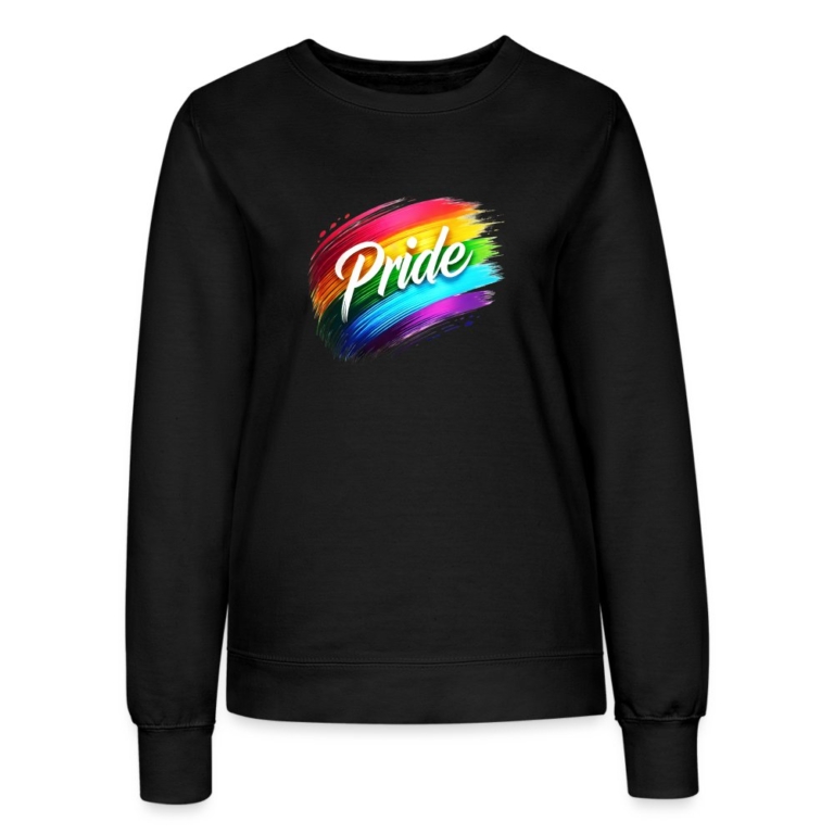 regenbogen-pinselstrich-frauen-sweatshirt-schwarz