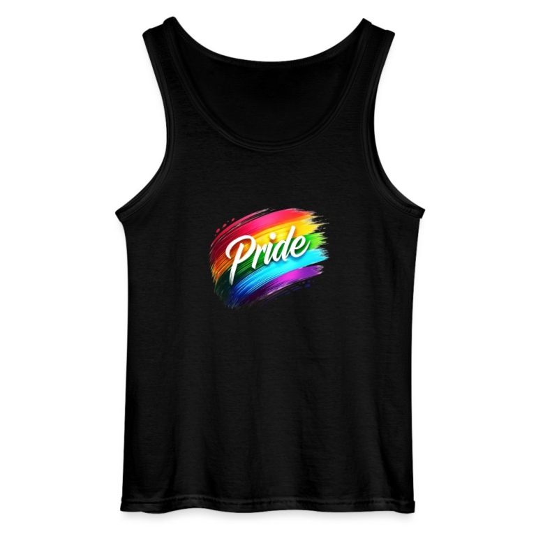 regenbogen-pinselstrich-gildan-maenner-tank-top-schwarz