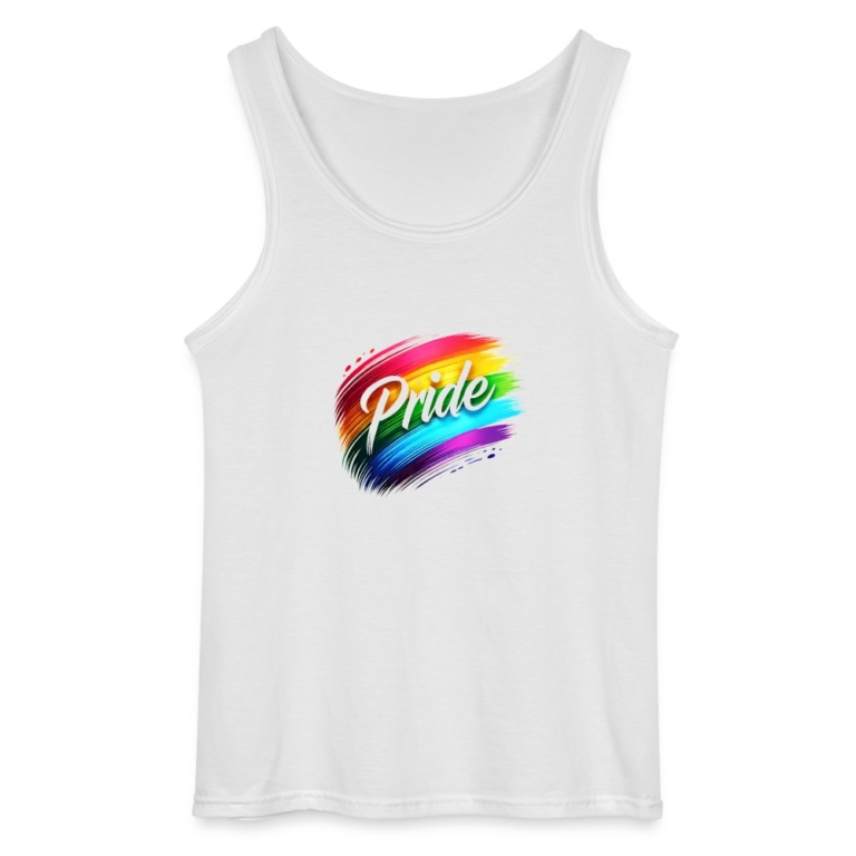 regenbogen-pinselstrich-gildan-maenner-tank-top-weiss