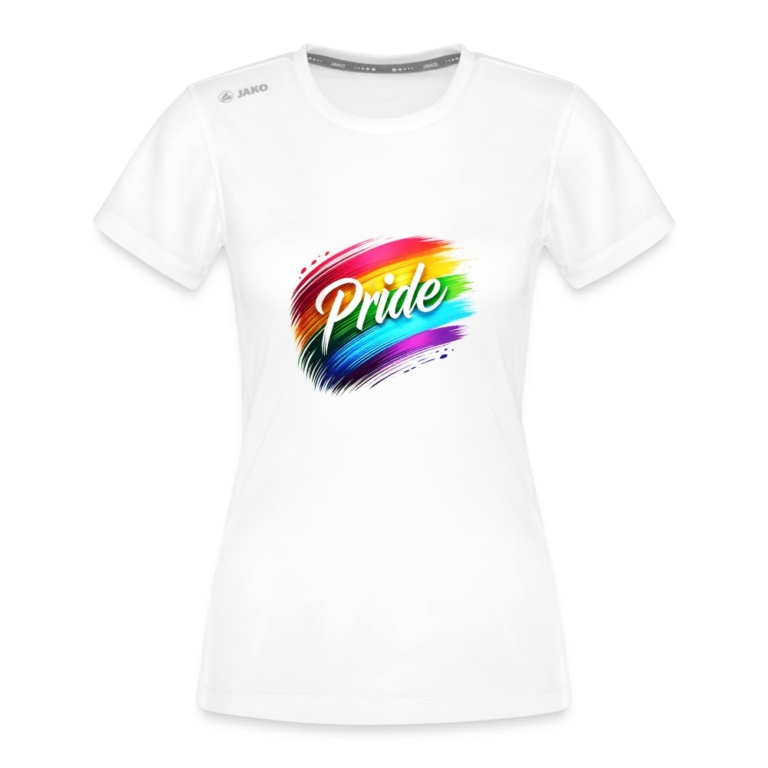 regenbogen-pinselstrich-jako-frauen-t-shirt-run-20-weiss