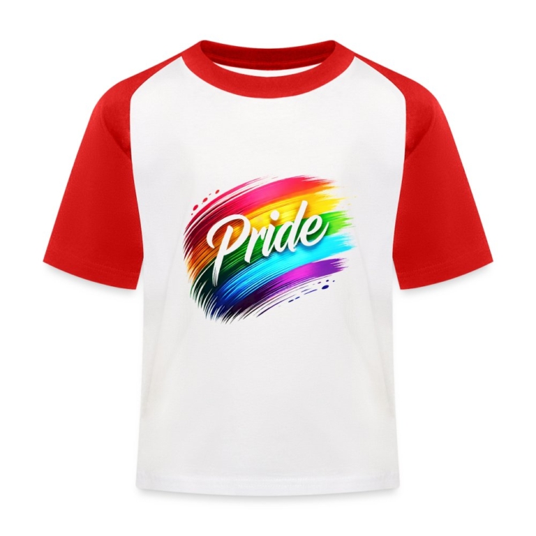 regenbogen-pinselstrich-kinder-baseball-t-shirt-weiss-rot