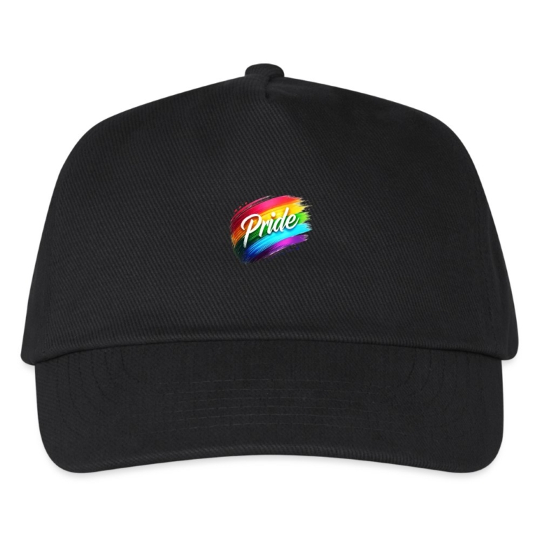 regenbogen-pinselstrich-kinder-basecap-schwarz