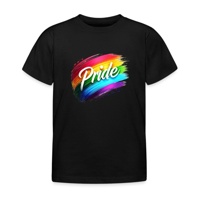 regenbogen-pinselstrich-kinder-t-shirt-schwarz