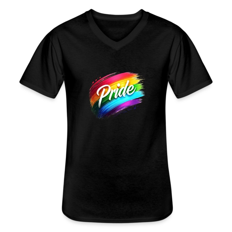 regenbogen-pinselstrich-klassisches-maenner-t-shirt-mit-v-ausschnitt-schwarz
