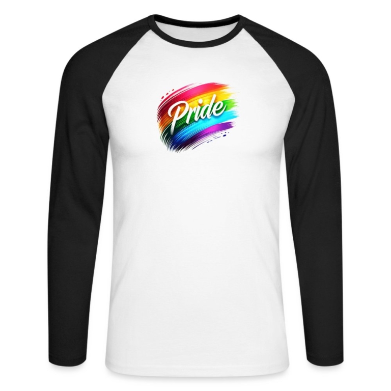 regenbogen-pinselstrich-maenner-baseballshirt-langarm-weiss-schwarz