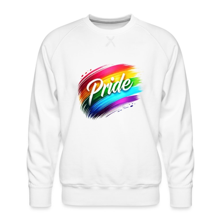 regenbogen-pinselstrich-maenner-premium-pullover-weiss