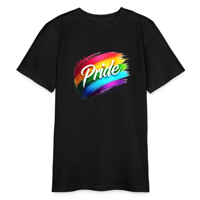 regenbogen-pinselstrich-stanleystella-bio-teenager-t-shirt-mini-creator-schwarz