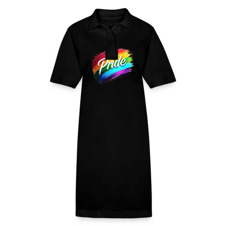 regenbogen-pinselstrich-stanleystella-frauen-bio-polokleid-paiger-schwarz