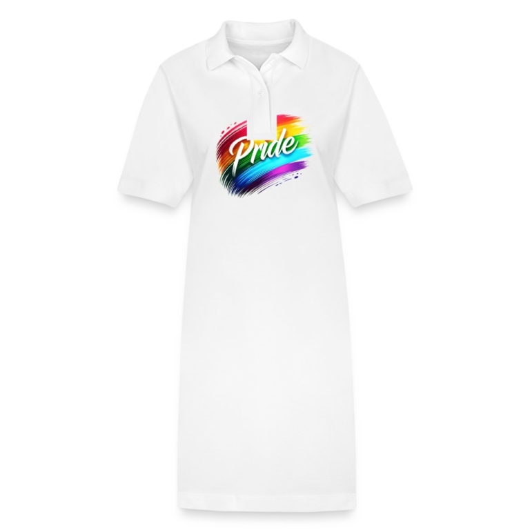 regenbogen-pinselstrich-stanleystella-frauen-bio-polokleid-paiger-weiss