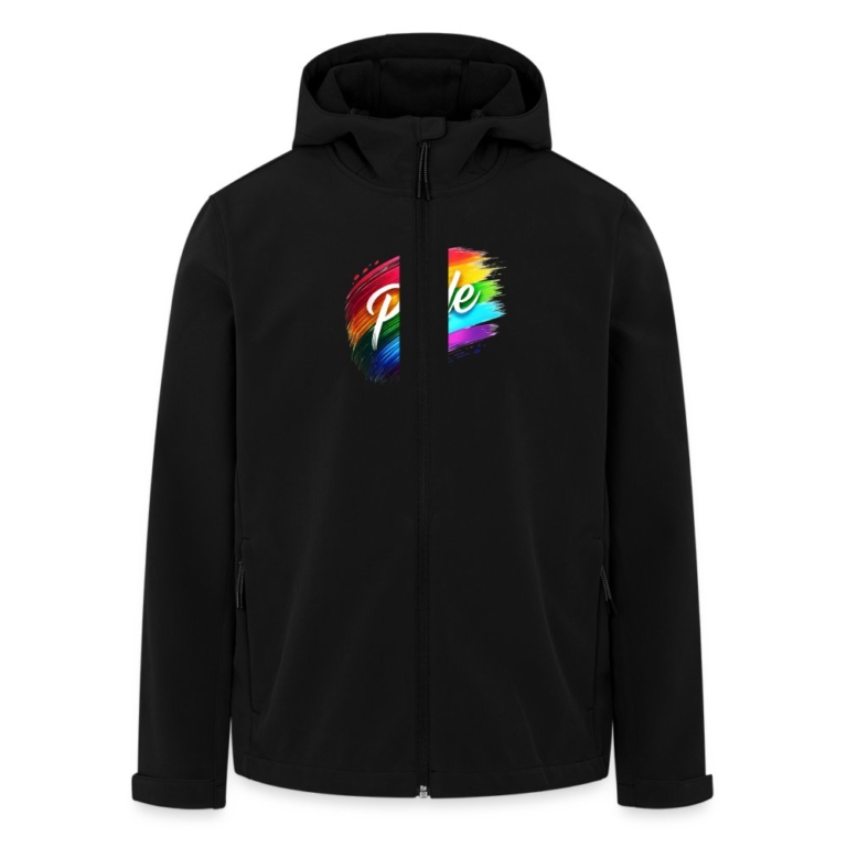 regenbogen-pinselstrich-stanleystella-maenner-recycled-softshell-jacke-discoverer-schwarz