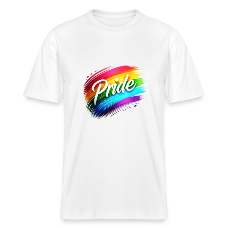 regenbogen-pinselstrich-stanleystella-relaxed-fit-unisex-bio-t-shirt-sparker-weiss