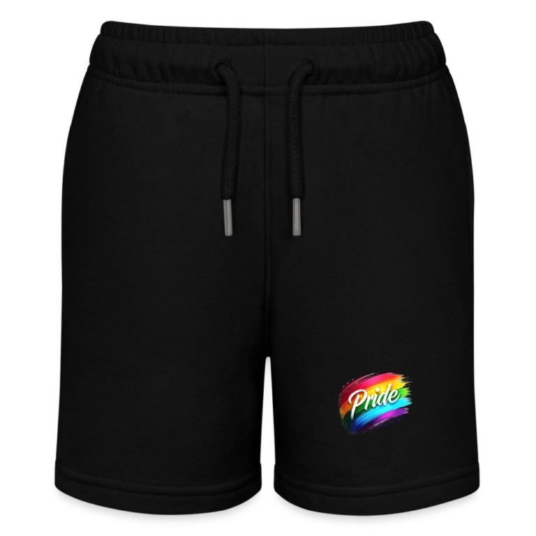 regenbogen-pinselstrich-stanleystella-teenager-bio-joggingshorts-mini-bolter-schwarz