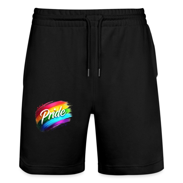 regenbogen-pinselstrich-stanleystella-unisex-bio-joggingshorts-trainer-schwarz