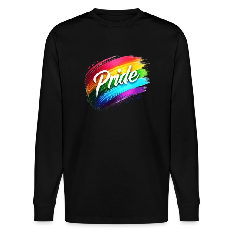 regenbogen-pinselstrich-stanleystella-unisex-bio-langarmshirt-shifts-dry-schwarz