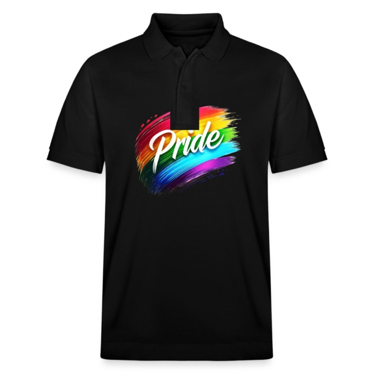 regenbogen-pinselstrich-stanleystella-unisex-bio-poloshirt-prepster-schwarz