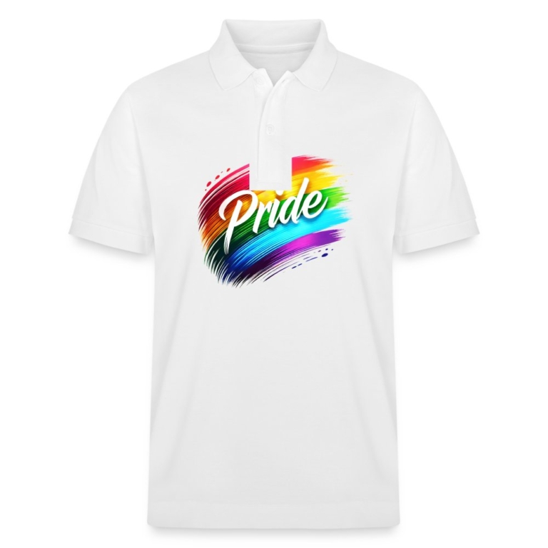 regenbogen-pinselstrich-stanleystella-unisex-bio-poloshirt-prepster-weiss