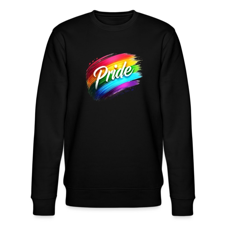 regenbogen-pinselstrich-stanleystella-unisex-bio-sweatshirt-changer-schwarz