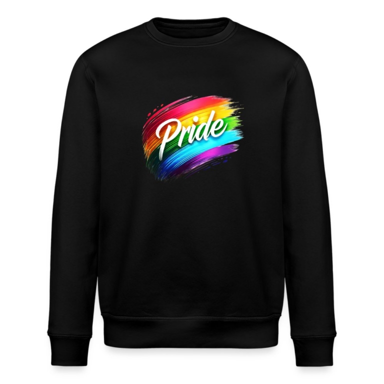 regenbogen-pinselstrich-stanleystella-unisex-bio-sweatshirt-roller-schwarz