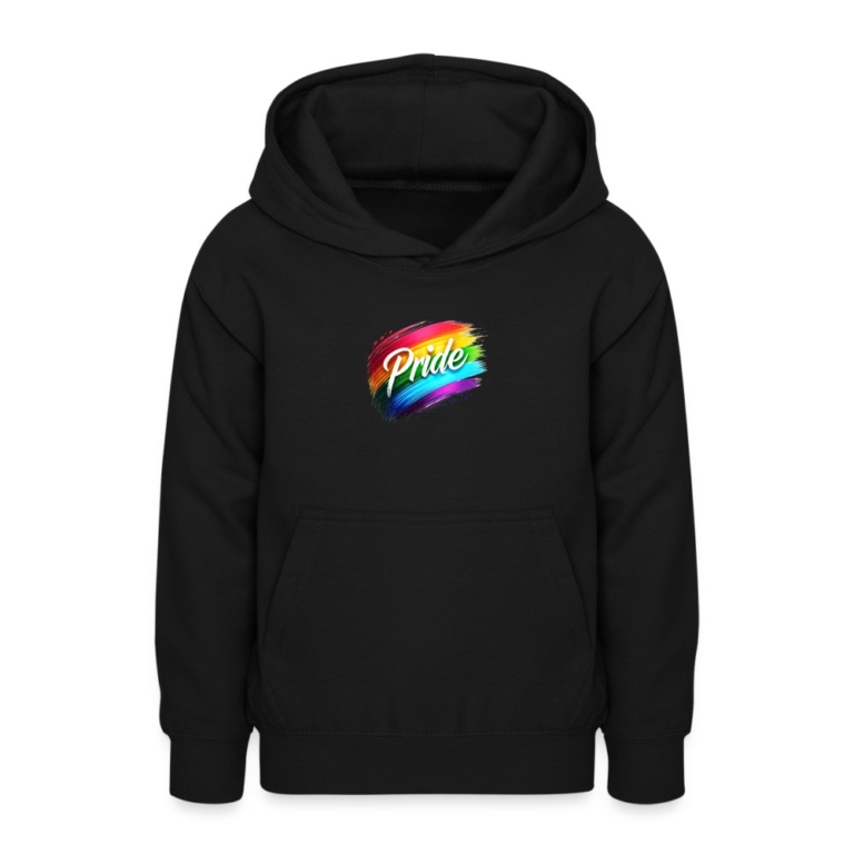 regenbogen-pinselstrich-teenager-hoodie-schwarz