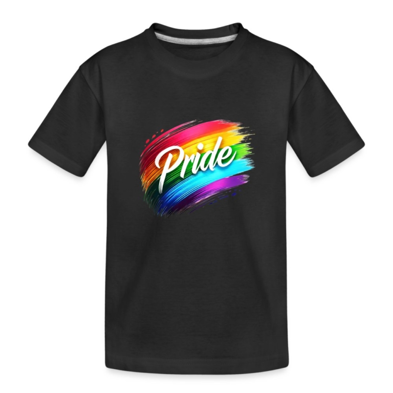 regenbogen-pinselstrich-teenager-premium-bio-t-shirt-schwarz