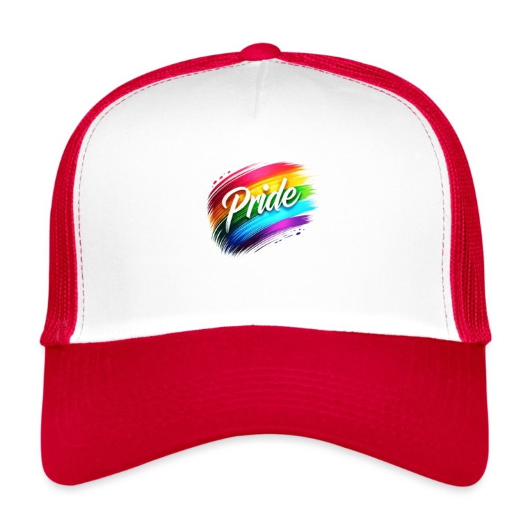 regenbogen-pinselstrich-trucker-cap-weiss-rot
