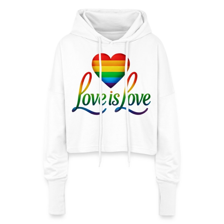 regenbogenherz-mit-spruch-cropped-frauen-hoodie-weiss