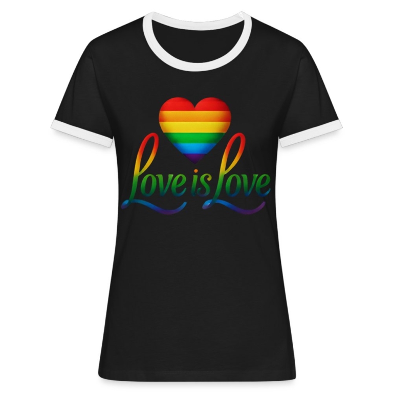 regenbogenherz-mit-spruch-frauen-kontrast-t-shirt-schwarz-weiss
