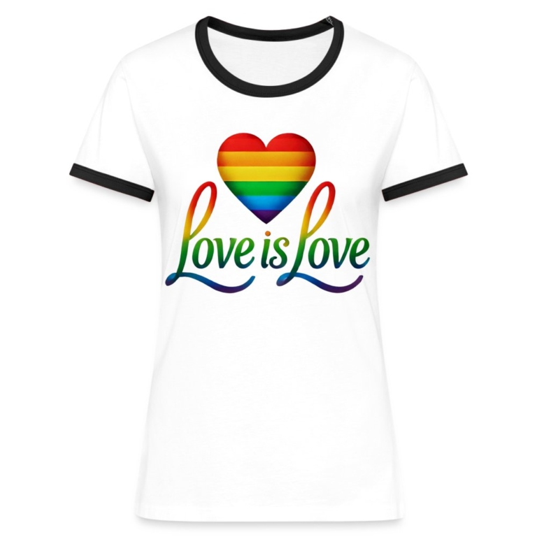regenbogenherz-mit-spruch-frauen-kontrast-t-shirt-weiss-schwarz