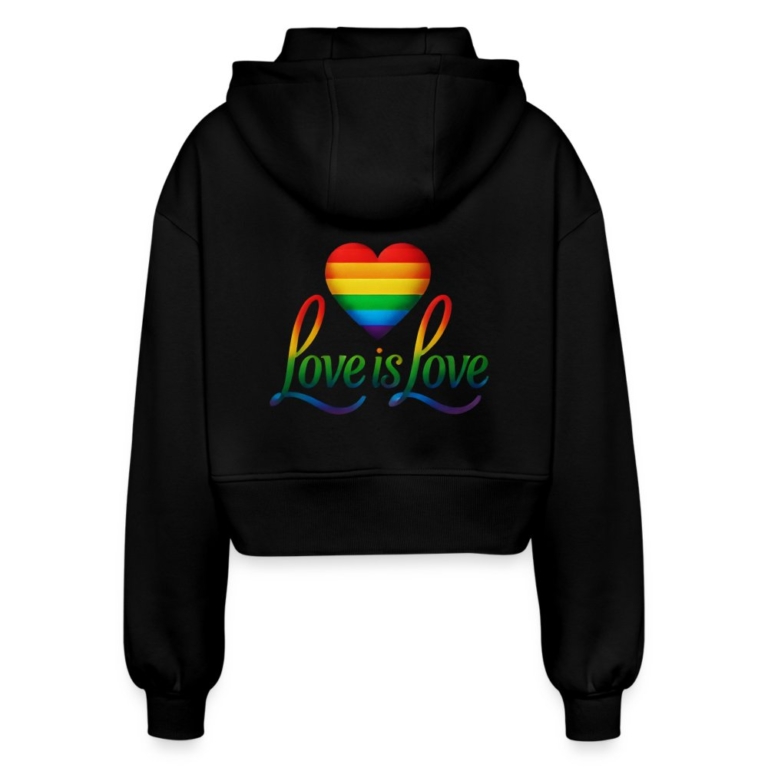 regenbogenherz-mit-spruch-frauen-oversized-cropped-kapuzenjacke-schwarz