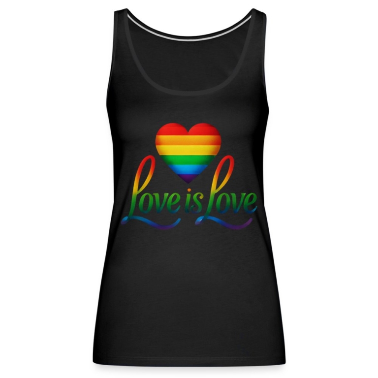 regenbogenherz-mit-spruch-frauen-premium-tank-top-schwarz