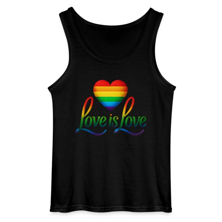 regenbogenherz-mit-spruch-gildan-maenner-tank-top-schwarz